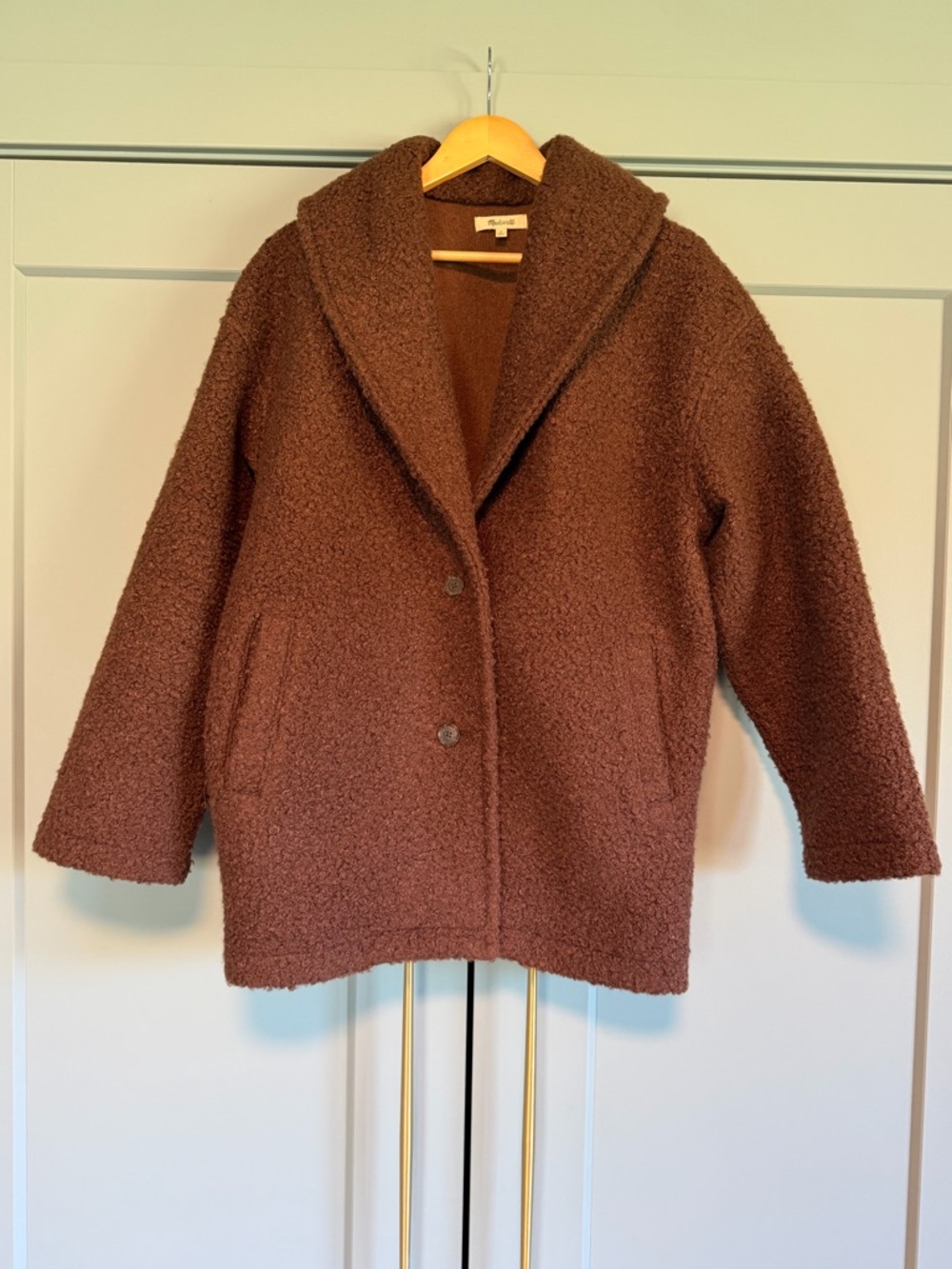 Madewell Bouclé Coat in Brown